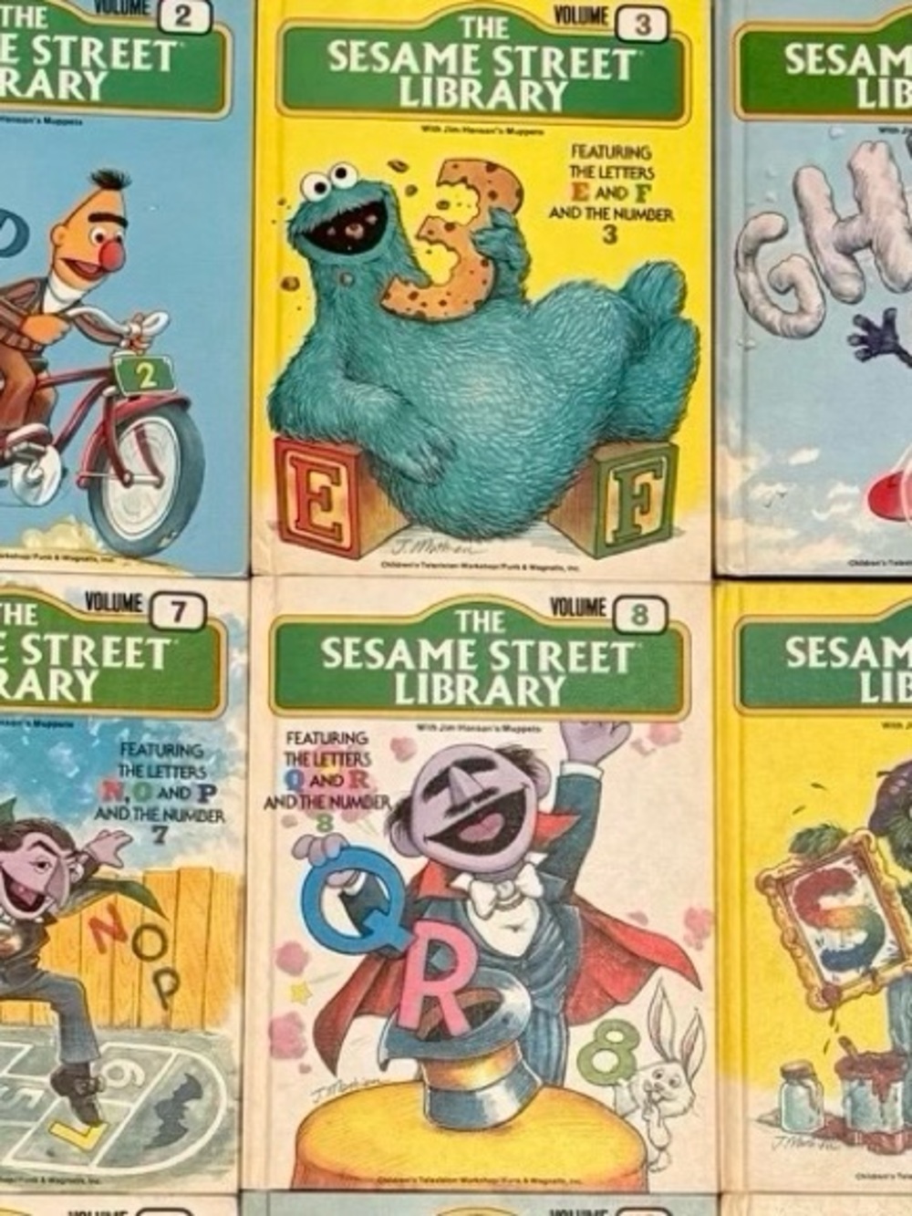 Sesame Street Library Book Covers - Blue, Yellow, Green Collection